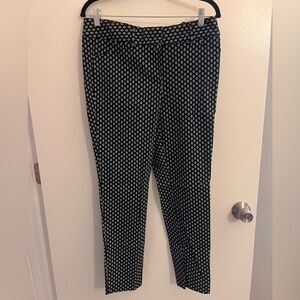 The Limited Geometric Navy and White Pants
